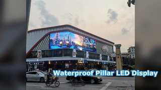 Tela LED externa IP65 para publicidade em pilar à prova d'água