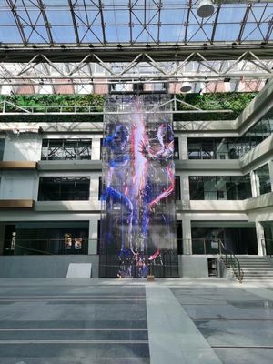 GCL 1000 mm tela LED transparente flexível personalizada para instalação interna fácil