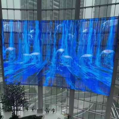 Ecrã LED transparente com janelas Tamanho do painel de 1000 mm Ecrã de malha LED 32768 pontos/M2 Densidade de pixels
