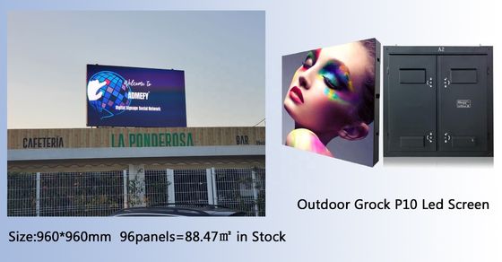 Tabela de exibição de LED de espaço pequeno e grande com um painel de tamanho de 976 mm