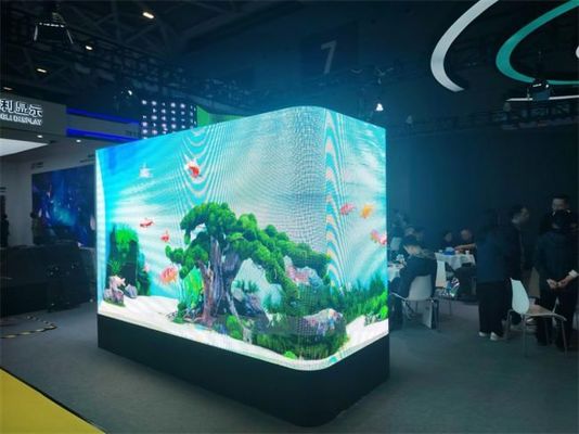 Solução de ângulo reto e canto curvo 3D exterior P4 P5.7mm Led Display Screen Alumínio Íntegro IP65 960*960mm Outdoor Advertising Led Screen