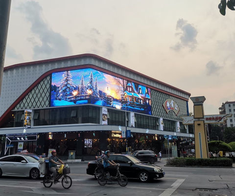Edifício exterior curvo 3D Billboard Grande ecrã de vídeo LED Imagem de exibição P3.9 Fixado ecrã de publicidade Exterior