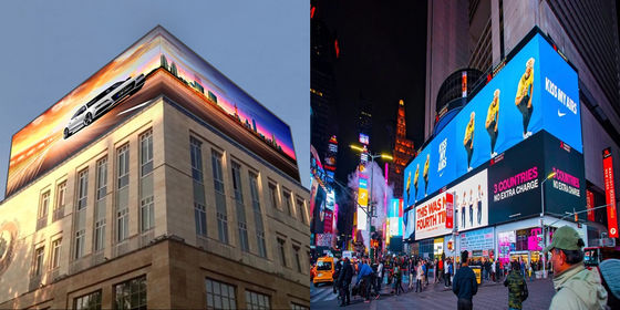 Edifício exterior curvo 3D Billboard Grande ecrã de vídeo LED Imagem de exibição P3.9 Fixado ecrã de publicidade Exterior