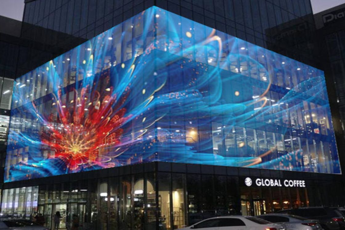 Gflow 500*500mm P3.9-7.8mm Exterior Transparente LED Display LED Videomelha Cortina