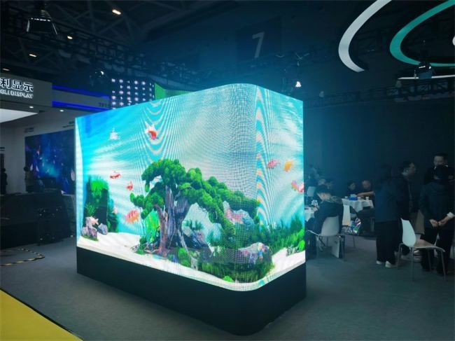 Ecrã LED de publicidade ao ar livre P4 P5.7mm Alumínio impermeável IP65 960*960mm L-formado Curva de canto direito Solução