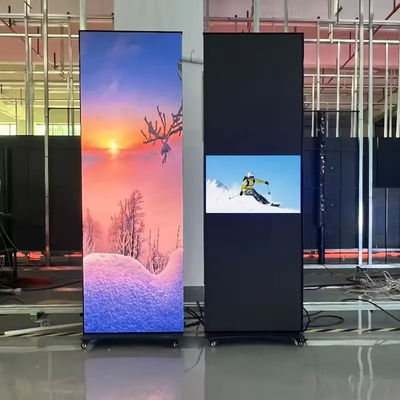 Bom preço Cartão LED controlado por 4G e WiFi com rodas dobráveis e P1.5mm Pixel Pitch para shoppings on-line