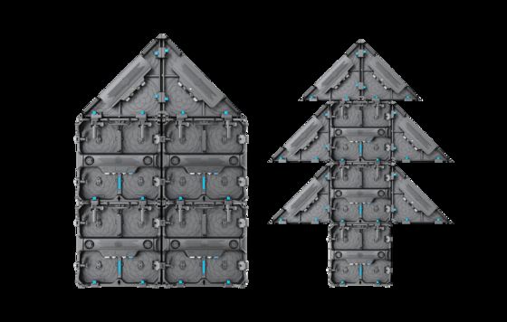 Ecrãs de visualização de aluguel em forma de coração e árvore de Natal para palcos de bar, com pitches de pixels de P1.953mm e P2.6mm, respectivamente