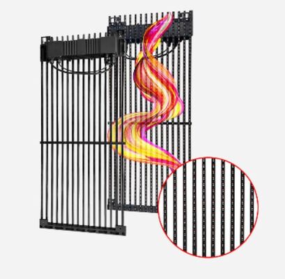 Ecrã de grade Gmesh-T protegido IP65 de alta transmissão exterior com projeto de manutenção frontal para fachadas de edifícios